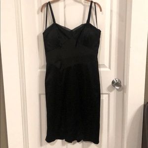 BCBG black fitted spaghetti strap dress